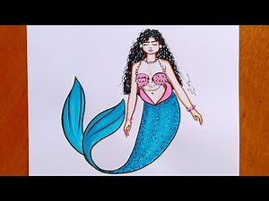 how to draw a mermaid step by step | Easy drawing