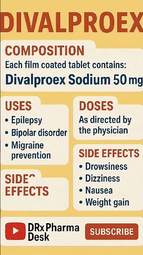 Divalproex tablet uses doses side effects #divalproex#Divalproextablet#medicineuses