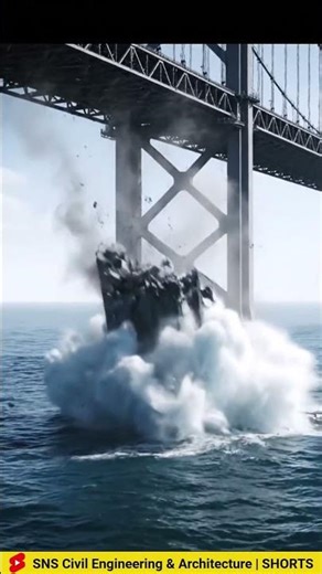Progressive Collapse of a Bridge #civilengineering #architecture #construction #bridge #shorts #ai