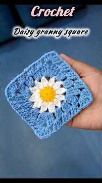 crochet Daisy flower Granny square Tutorial ||🤍🌼 #grannysquare #crochet #grannysquaretutorial