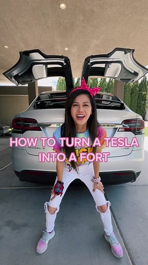 How to turn a Tesla model X into a fort! #diy #fort #teslatok | tesla fort