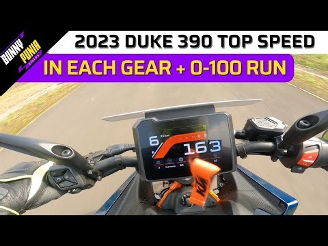 2023 KTM Duke 390 Top Speed in Each Gear + 0-60 & 0-100 km/h Acceleration Run || RAW SOUND