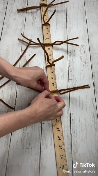 Unique Fall Door Decor DIY Tutorial with Pipe Cleaners and Yardstick