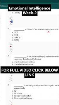 NPTEL Emotional Intelligence Week 2 Assignment Answers | noc26-hs55