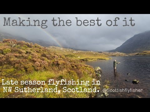 Making the best of it. Flyfishing in late season , Scottish Highlands.