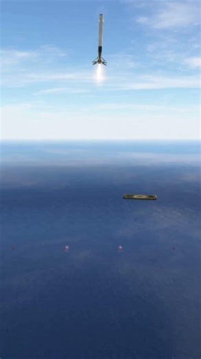 Moon Rocket Booster landing - First stage simulator gameplay #shorts