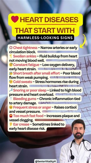 ❤️ Heart Diseases That Start With Harmless-Looking Signs