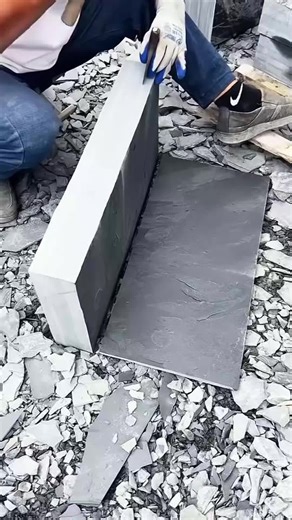 Transforming Rocks into Thin Bricks Efficiently