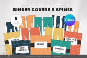 Editable Binder Cover Template: School & Teacher Binder (canva Printable) - Etsy