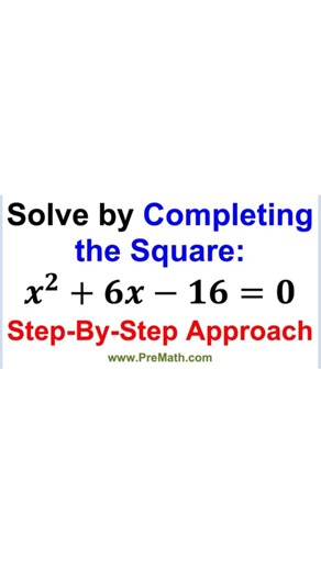 35K views · 51 reactions | Solve by Completing the Square: Step-by-Step Approach | PreMath | Facebook