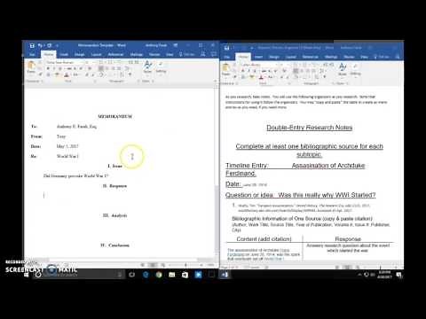 How to Write a Research Memorandum Part 1