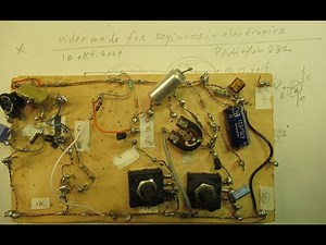 Beginners 1 transistor audio or HF amplifier. The grounded emitter schematic, 2 times showed