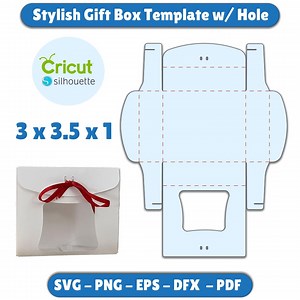Stylish Gift Box Template With Hole, SVG for Cricut, Instant Download - Etsy