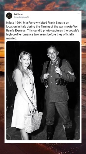 Mia Farrow Visits Frank Sinatra on Set (1964)#Frank Sinatra #Mia Farrow#Old Hollywood