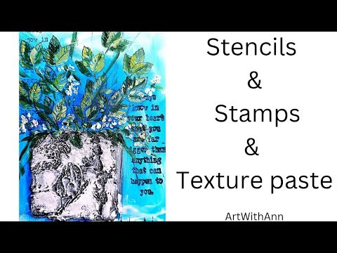 Texture paste, Stencils and stamps for beginners | mix media in art|Acrylic painting tecniques