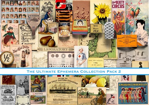 The Ultimate Ephemera Collection Pack 2 – Vintage Junk Journal, Scrapbook Paper (digital Download, 50 Pages) - Etsy