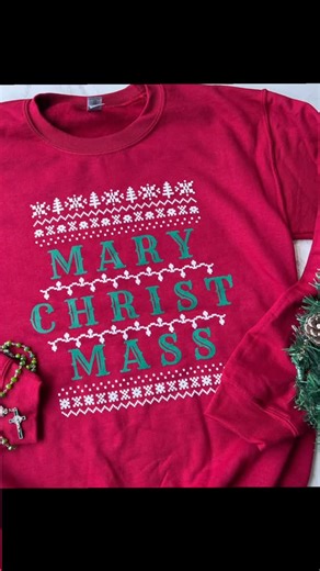 We’ve got Mary Christ Mass tees for the whole family this year and they’re going fast! 🎄🎄💚❤️ | Catholic T-Shirt Club