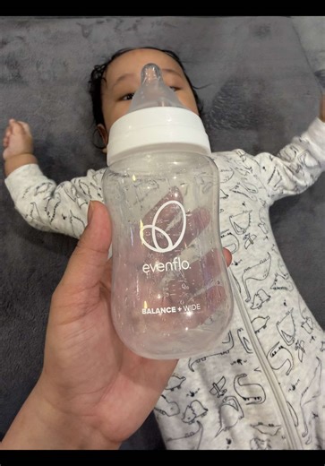 How did you get your baby to take it? 😅 #ftm #canada_life🇨🇦 #4monthsold #boymom #evenflo