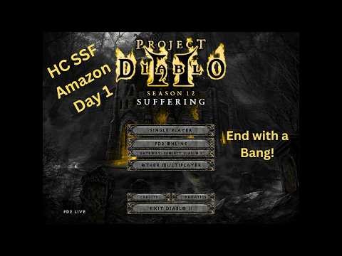 Project Diablo 2 S12 - HC SSF Amazon Day 1! End with a Bang...