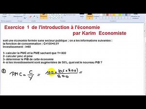 introduction à l'économie S1 " Exercice 1 "