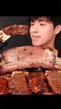 Unlimited Giant Steak & BBQ Ribs Mukbang Challenge Massive Meat Feast Eating Show