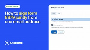 Client Portal: How to sign form 8879 jointly from one email address