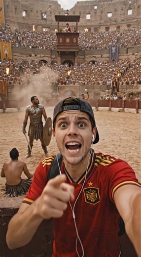 POV: You sneak into the Roman Colosseum 😱