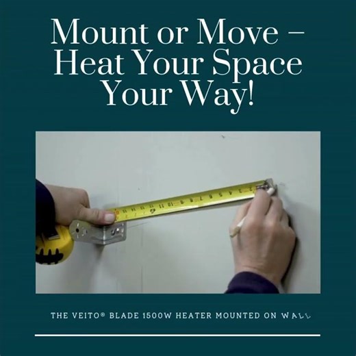 Veito Heater Install on a wall or mount on the optional heater stand #Infraredheater #electricheater