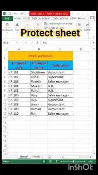 Protect Current sheet in Ms-Excel 🔥 #excel #microsoftoffice