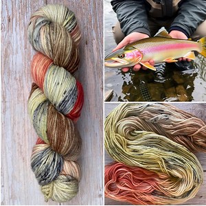 Rainbow Trout - Hand Dyed Yarn, Superwash Merino Wool, Worsted Weight, Knitting and Crochet Yarn, Speckled, Pink, Brown, Speckled, Black - Etsy