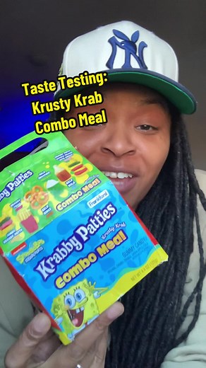 Trying the Frankford Spongebob Squarepants Krabby Patties Gummy Candy Combo Meal! I got this at an event ( Sweets and Snacks Expo ) back in May but you guys can find this at Five Below for $4.00. This honestly isnt what i expected — at all. #candy #tastetest #candytok #krabbypatty #spongebob #candyreview