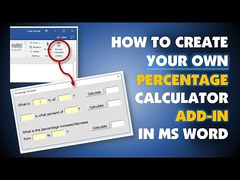 Create A Percentage Calculator Utility In Word