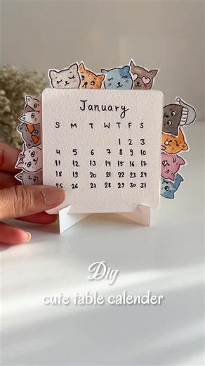 Gayatri chouhan | Diy Cute Table Calendar 🐈 Watch full step-by-step tutorial with measurements on my Youtube channel! Link in bio - don’t miss it Buy my... | Instagram