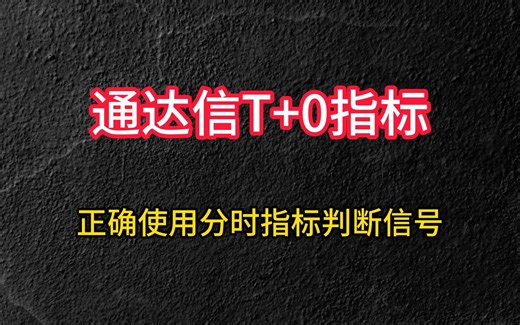通达信T+0指标，正确使用分时指标判断信号，无未来，手机可用