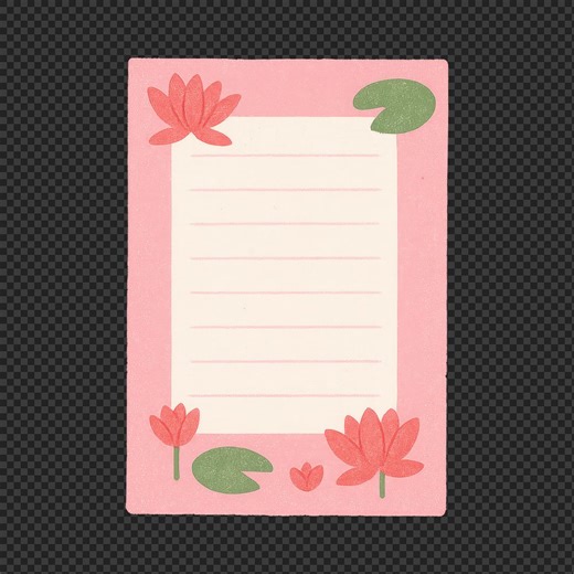 Download free png of PNG Floral notepad with pink accents. by Adjima about background, png, texture, paper, and flower 23654030