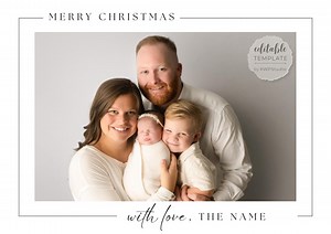 Christmas Card DIY Editable Canva Template | Printable Holiday Card | Instant Download