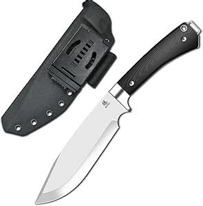 KATSU Fixed Blade Bushcraft Knife with Sheath,12.6'' Full Tang Tactical Bowie Knife for Camping Hunting G10 Handle,Outdoor Survival Knives for Men EDC AUS-8 Steel Blade Hiking