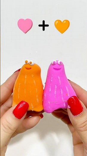 Wait for the color! 😍 Satisfying Clay Mixing ASMR 🧡+🩷=