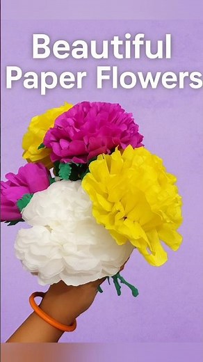 Easy Tissue Paper Flowers 🌸 | Beautiful DIY Flower Bouquet in Minutes!"