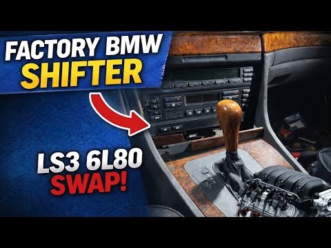 LS swapped BMW 740i using factory shifter on 6l80 trans