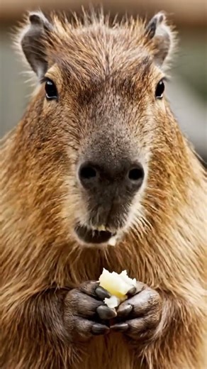 The Unique Texture of Injera Bread, explored by a Capybara #shorts