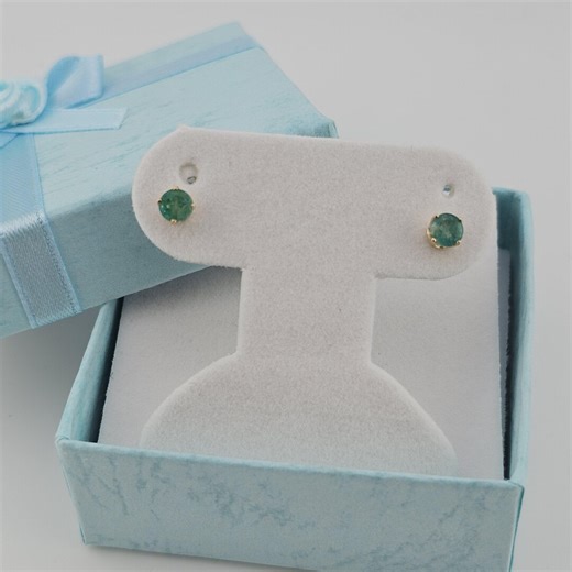 Vintage Emerald Earrings: 14k Yellow Gold - 0.60 CTW Studs - Estate Jewelry - Etsy