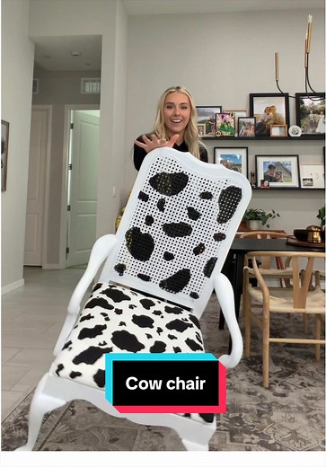 Transforming an Old Chair with Cow Print Design