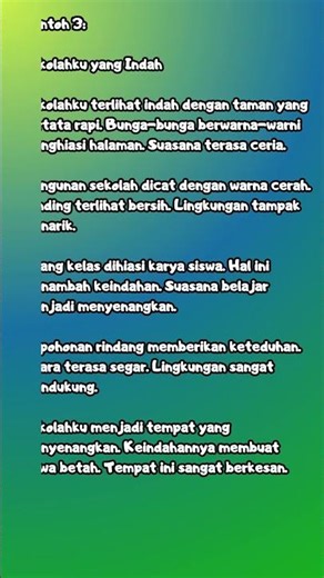 CONTOH TEKS DESKRIPSI SEKOLAHKU