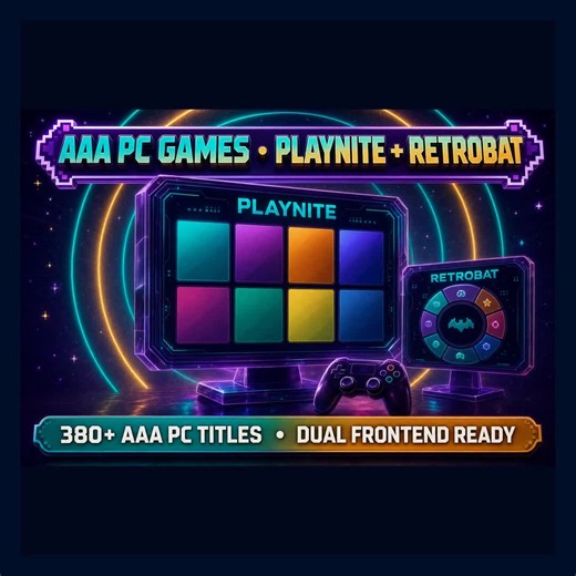 ⚡ 12TB AAA PC Games with RetroBat - Windows PC - 380 Games Instant download. Plug & play. Link in bio. #RetroBat #retrogaming #emulation #retrogames #arcade #emulator #gaming #retro #nostalgia #mancave
