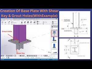 Base Plate Creation | With Shear Key & Grout Holes| with Input | Tamil | Base Plate Exercise-2