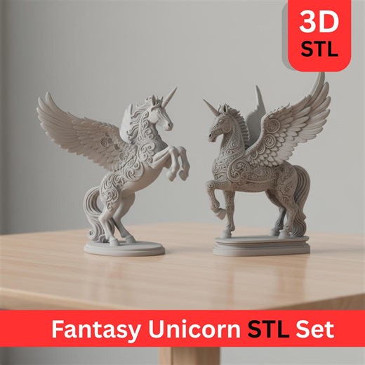 Winged Unicorn Statue STL Bundle, Fantasy Decor (3D Printable File) - Etsy