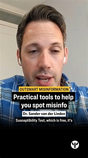 Helping young people navigate misinformation matters more than ever. Dr. Sander van der Linden, professor of social psychology at the University of Cambridge highlights free, research-backed tools—from the Misinformation Susceptibility Test to APA’s Mind Over Misinformation modules—to level up your media-literacy skills. Learn more: at.apa.org/misinfo #misinformation #disinformation #technology | American Psychological Association