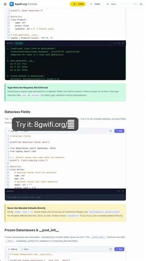 Python Dataclasses - @dataclass, field(), frozen, __post_init__ — in 30 seconds #Tech #Learn #Tools