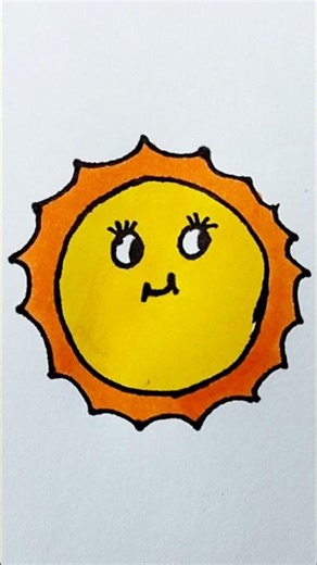 Easy Sun Drawing for Kids | How to Draw a Cute Sun Step by Step | Fufi Arts